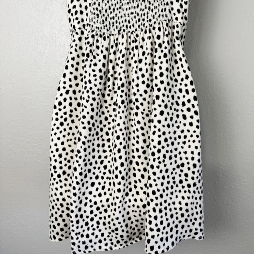 NWT GB Girls white ivory black spot sleeveless mini dress XL